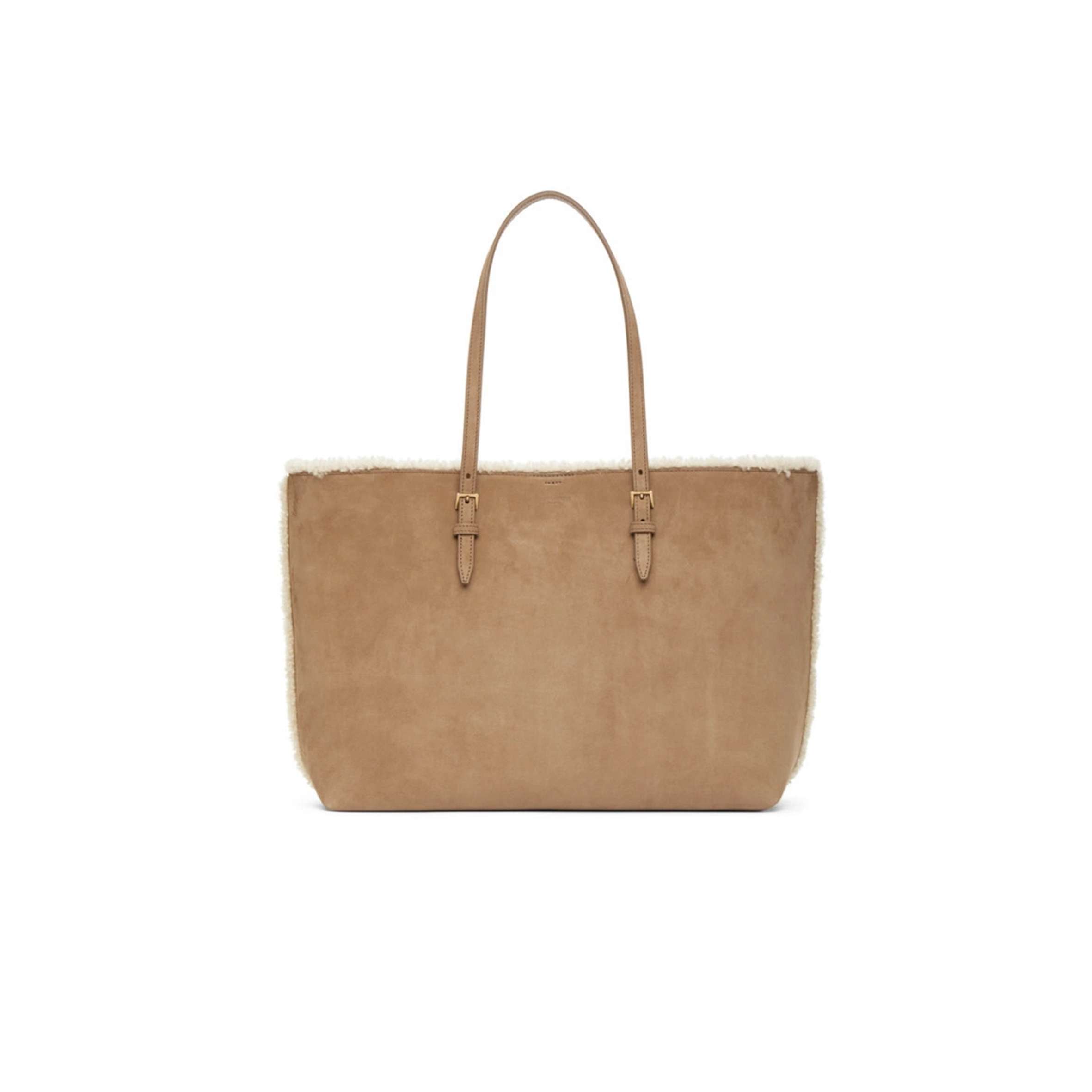 Y*S*L SHOPPING TOTE BAG IN SUEDE AND SHEARLING TRIM 394195 (38*28*13cm)